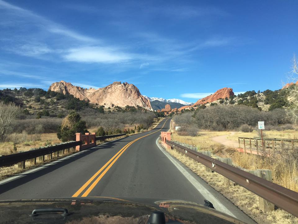 On the road to Garden of the Gods in Colorado Springs, CO