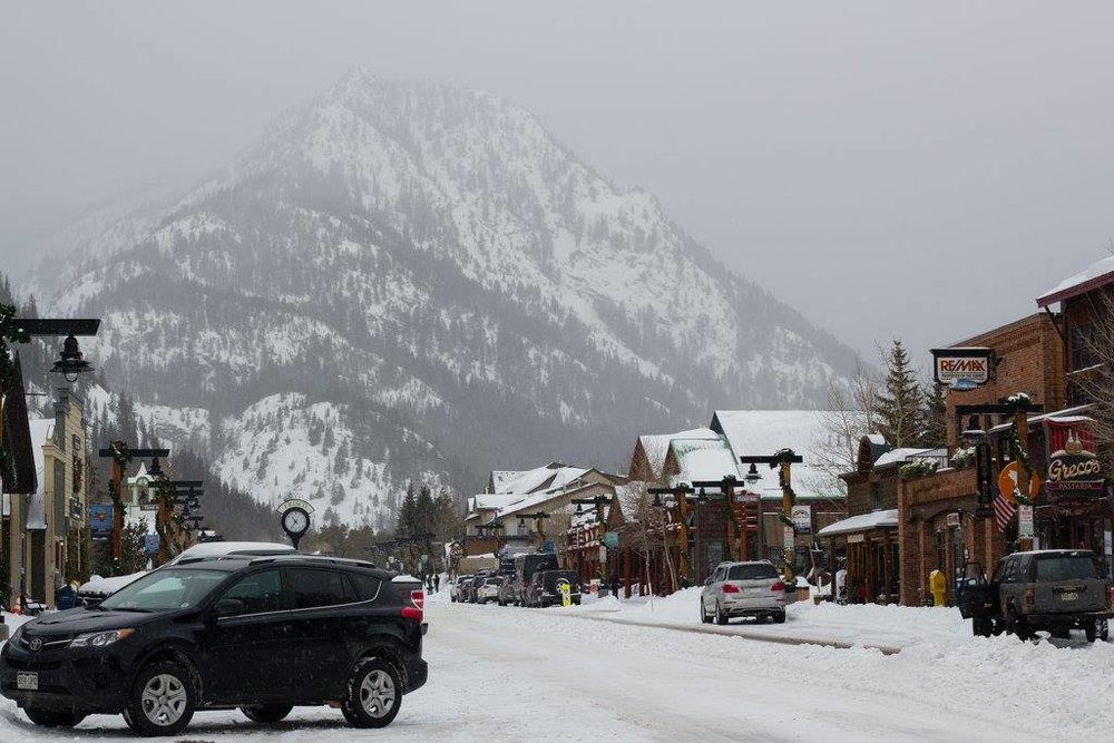 The main street in Frisco, CO