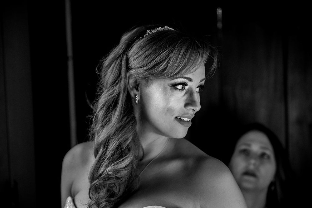 Bride getting ready at St. Mary's Chapel Wedding in Charlotte NC