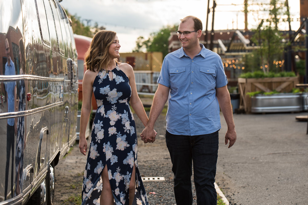 Camp North End Engagement Session with Airstream from Charlotte Wedding Photographer