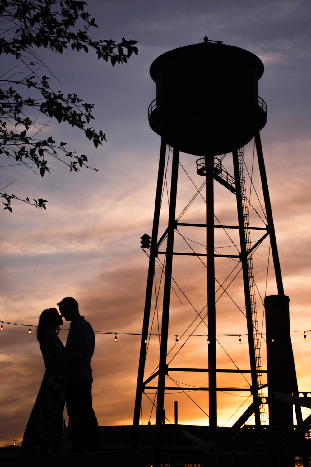 Sunset Silhouette at Camp North End Engagement Session from Charlotte Wedding Photographer