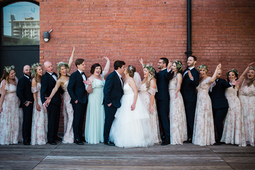 Uptown Google Fiber Building Bridesmaids Group Photo from from Charlotte Wedding Photographer