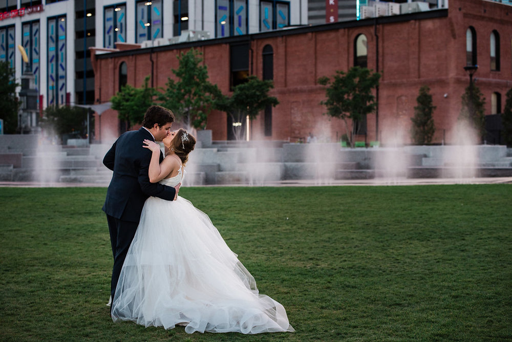 First Ward Park Uptown Couple's Portraits from Charlotte Wedding Photographer