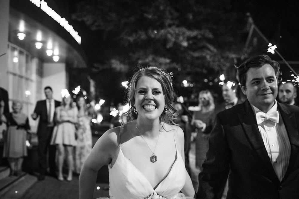 Sparkler Exit at Levine Museum of the New South from Charlotte Wedding Photographer
