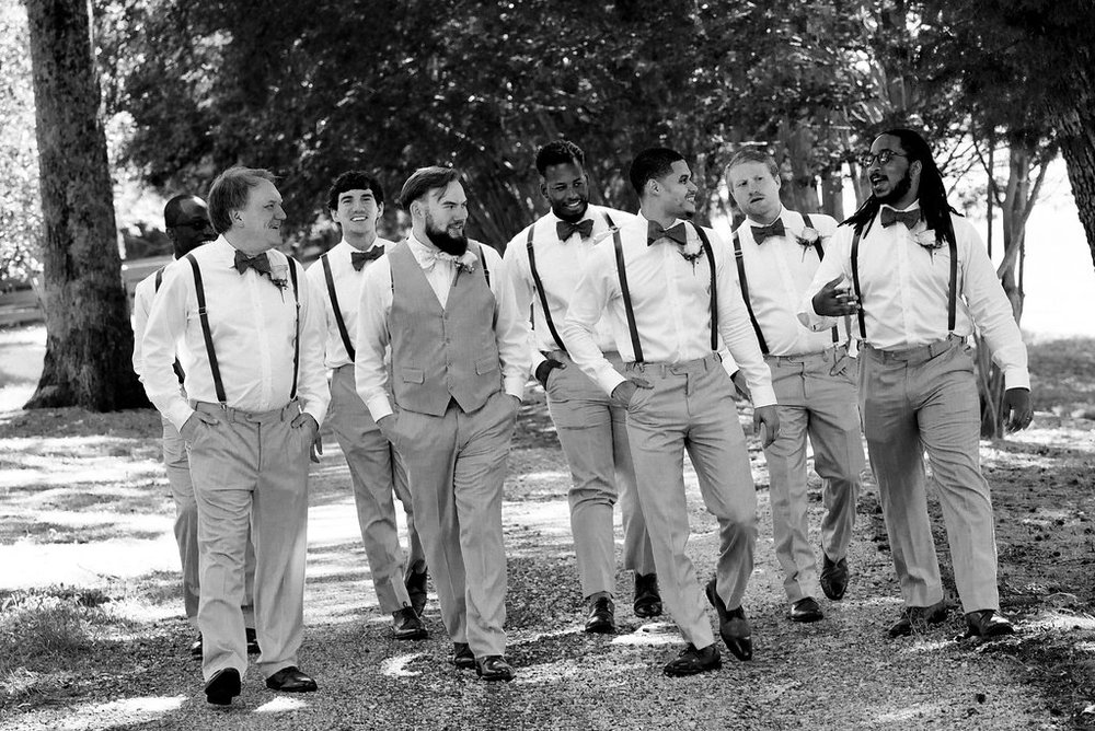 Groomsmen at Summerfield Farms from Charlotte NC Wedding Photographer