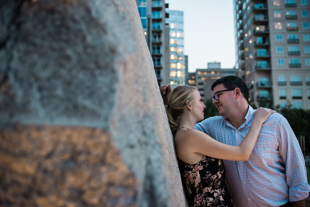 Uptown Romare Bearden Park Engagement Session by Charlotte Wedding Photographer