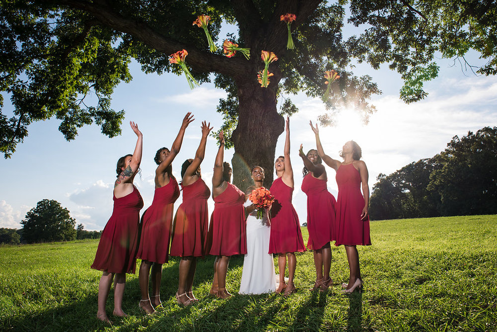 Bridal Party Photos at Summerfield Farms from Charlotte NC Wedding Photographer