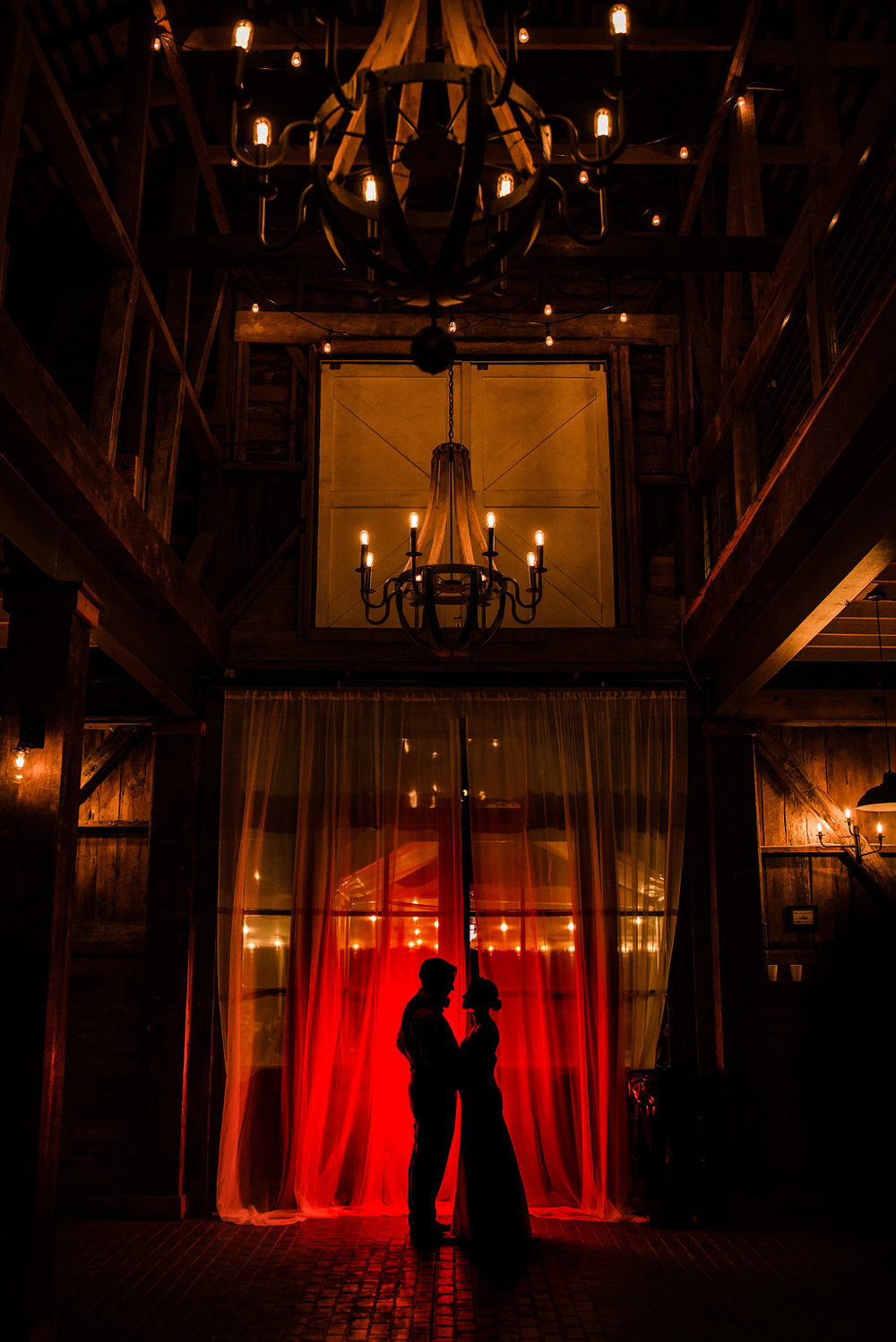 Bride and Groom Silhouette at Summerfield Farms from Charlotte NC Wedding Photographer