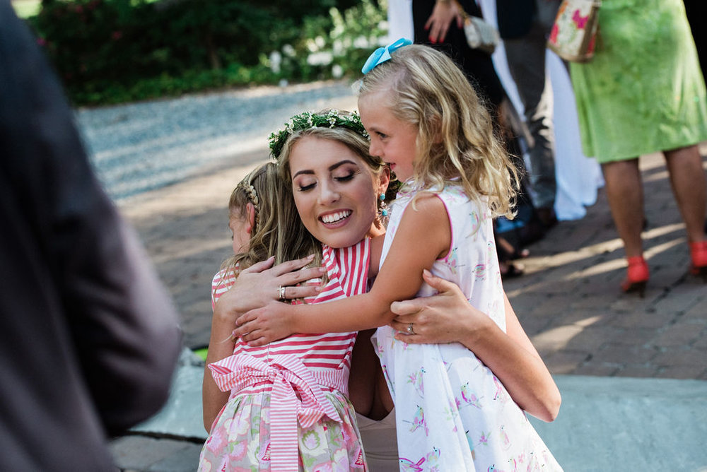 Bride and Children at Ritchie Hill Venue in Concord NC by Charlotte Wedding Photographers