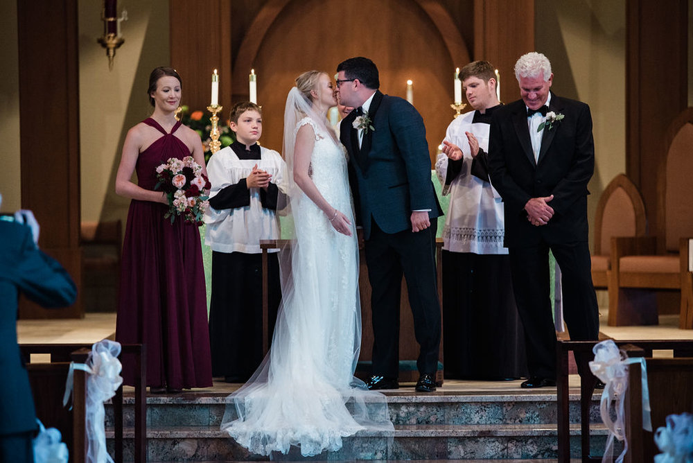 Saint Mark Catholic Church Ceremony by Charlotte Wedding Photographers in Huntersville, North Carolina