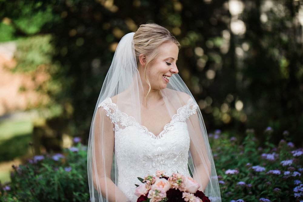 Bride at Historic Rural Hill by Charlotte Wedding Photographers