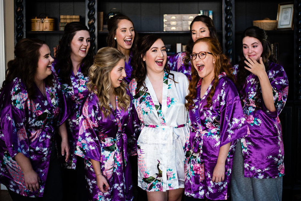 Bridesmaids at The Oaks at Salem Wedding in Apex, NC by Charlotte Wedding Photographers