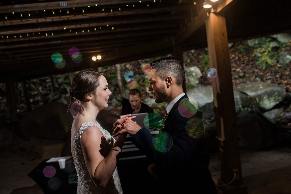 Bride and Groom Dancing at Reception at Quarry at Carrigan Farms by Charlotte Wedding Photographers