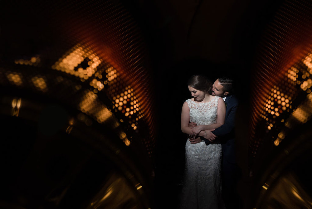 Bride and Groom Portrait Double Exposure at Quarry at Carrigan Farms by Charlotte Wedding Photographers