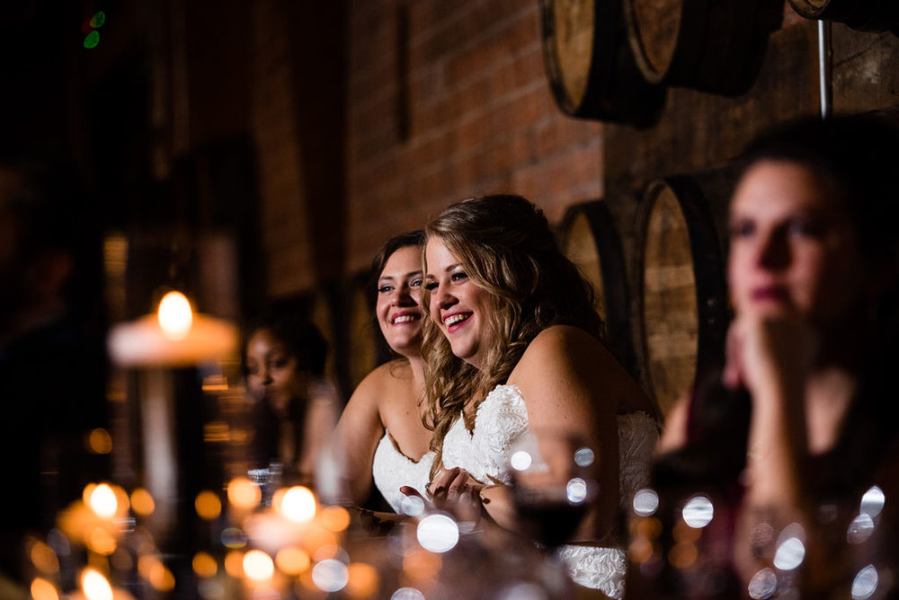 Toasts at Triple C Barrel Room by Charlotte Wedding Photographers