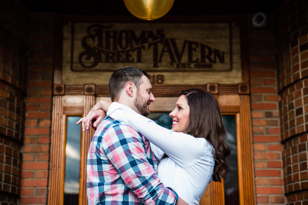 Thomas Street Tavern Engagement Shoot in Plaza Midwood from Charlotte NC Wedding Photographers