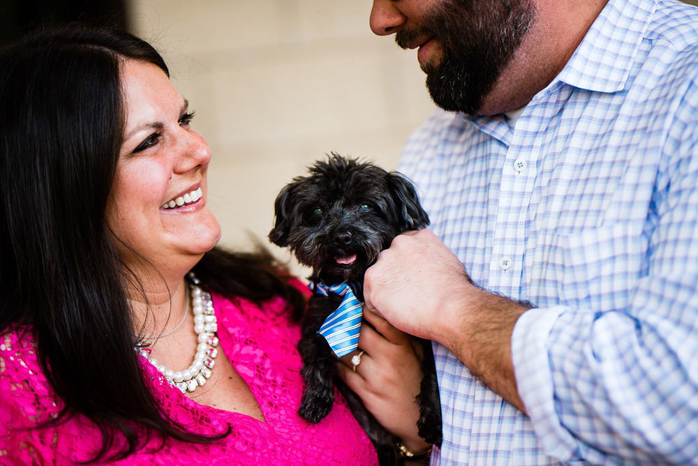 Plaza Midwood Southern Engagement Session with Dog by Charlotte Wedding Photographers