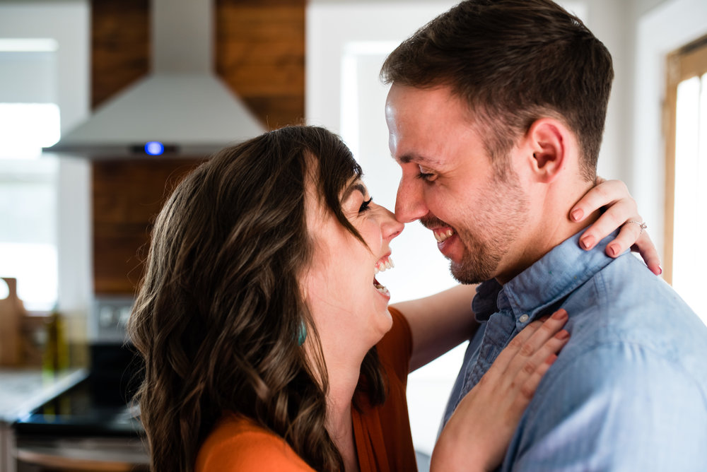 In Home Asheville Engagement Session by Charlotte Wedding Photographers