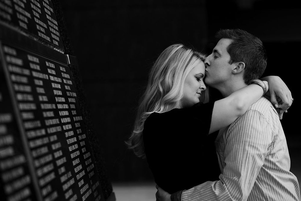 Uptown Charlotte Engagement Session at Bank of America Panthers Stadium by Charlotte Wedding Photographers