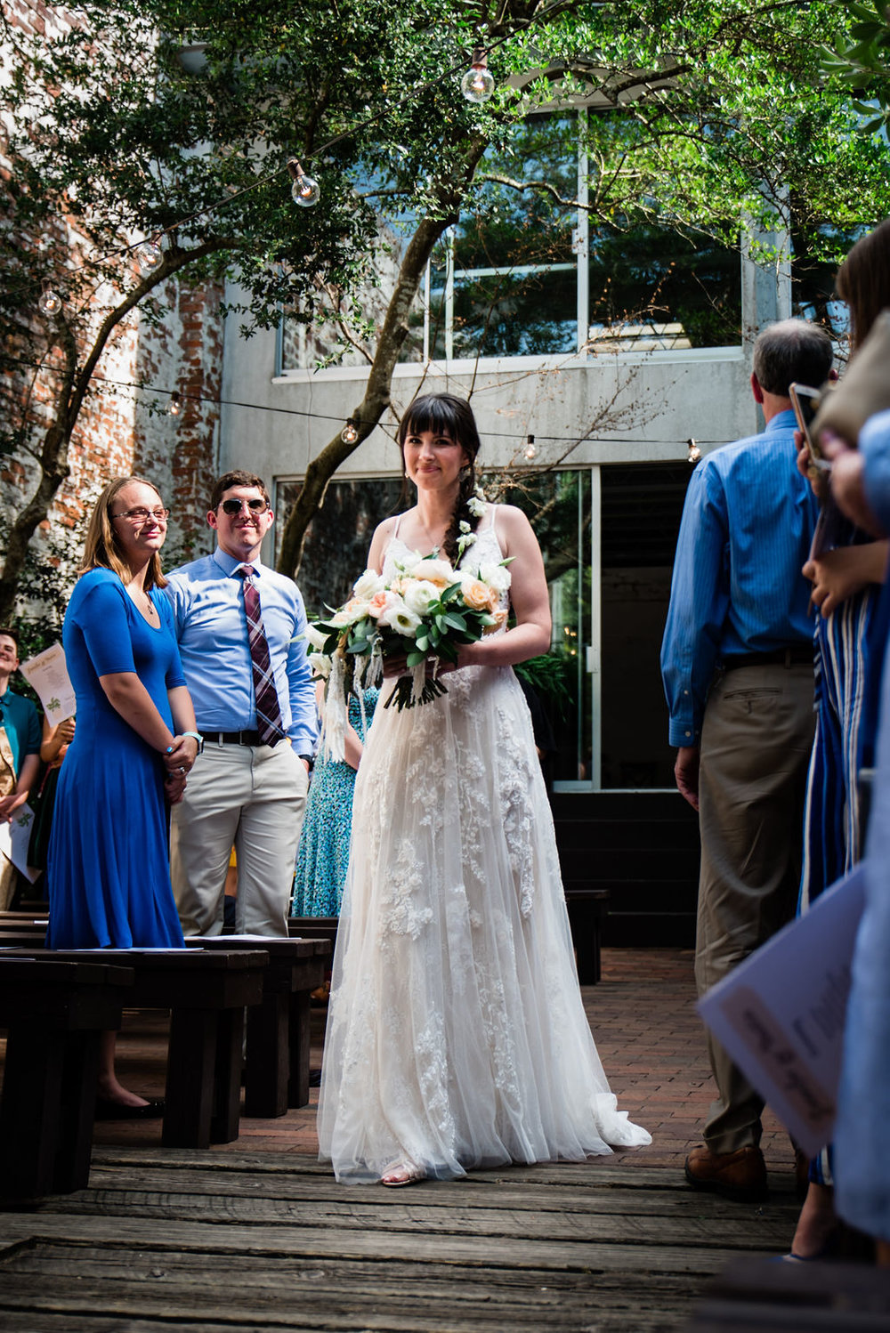 Ceremony at Atrium by Ligon Flynn in Wilmington NC by Charlotte Wedding Photographers