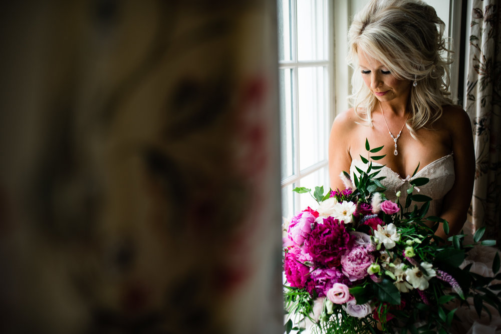 Bridal Portrait and Bouquet at The Harbour Club Charleston by Charlotte Wedding Photographers