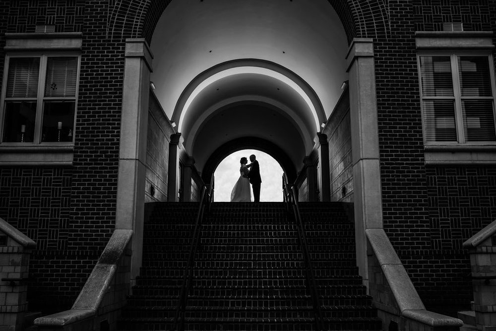 Bride and Groom Portraits in Uptown by Charlotte Wedding Photographers