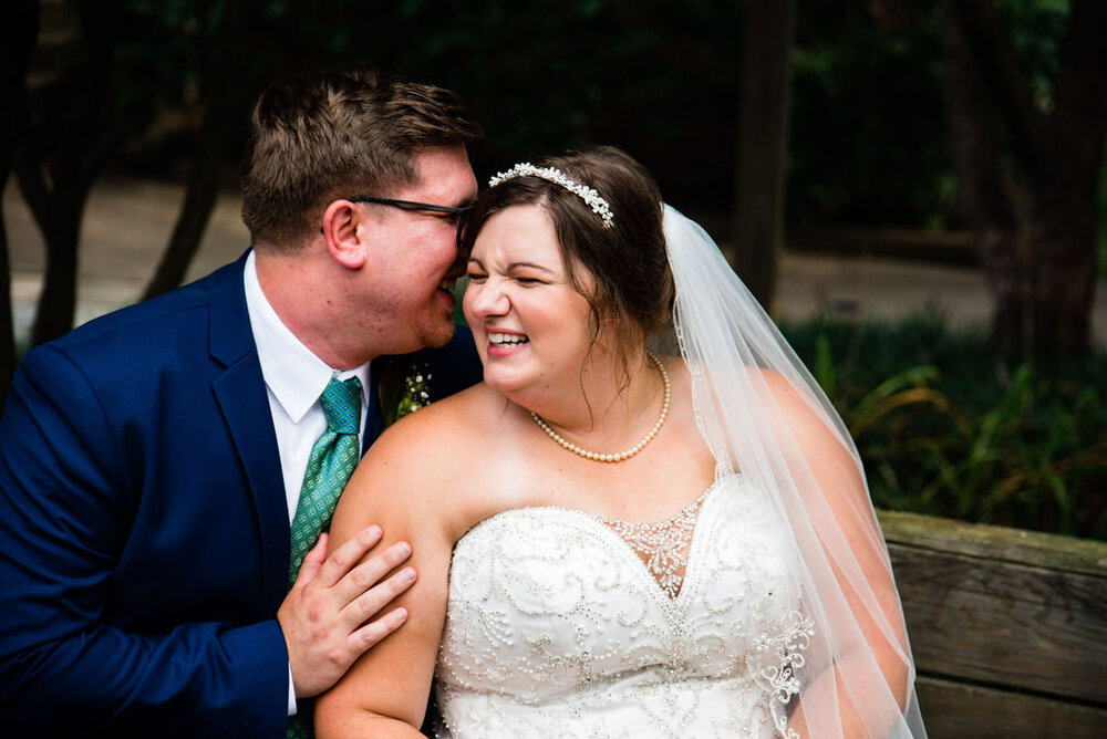 Bride and groom portraits at Pleasant Grove United Methodist Church Raleigh wedding by Charlotte Wedding Photographers