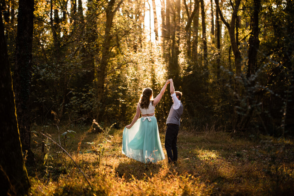 Green Omnivore Farm Engagement Session dancing by Charlotte Wedding Photographers