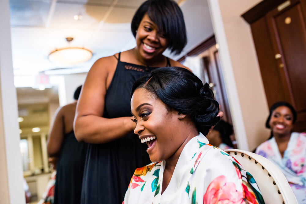 Fall Providence Country Club wedding hair and make-up by Charlotte Wedding Photographer