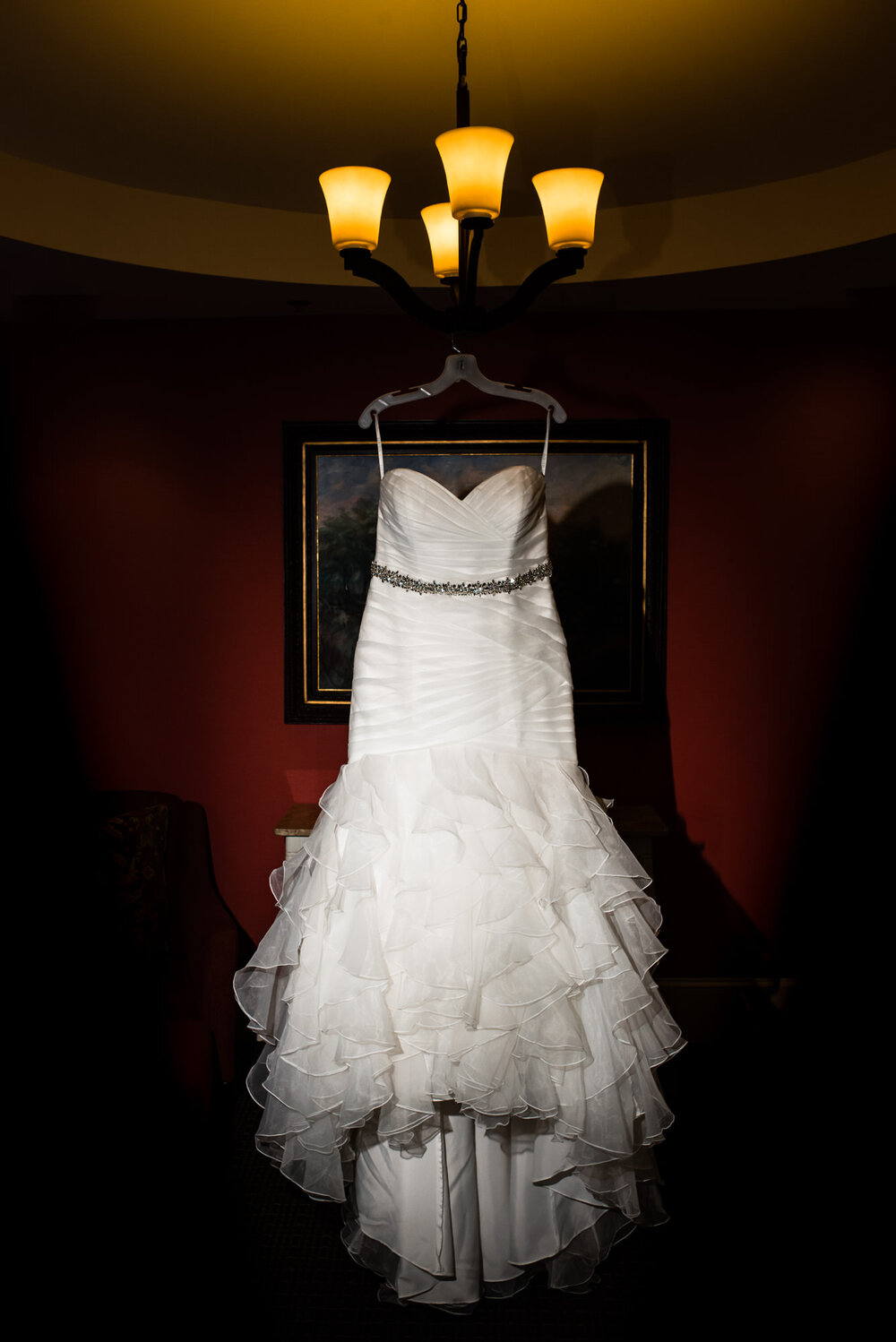 Fall Providence Country Club wedding dress by Charlotte Wedding Photographer