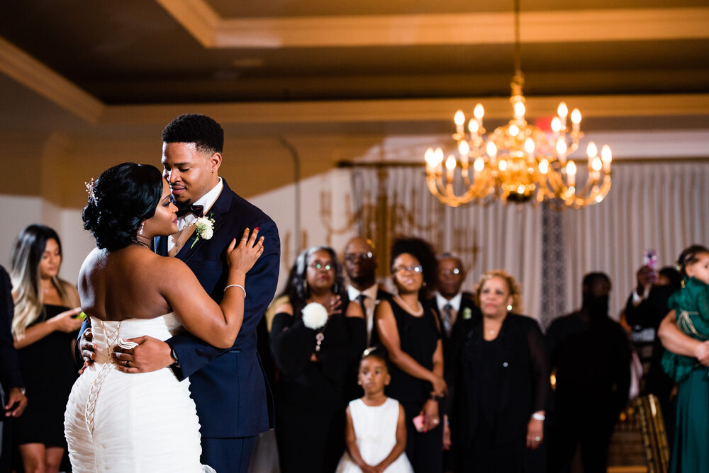 Fall Providence Country Club wedding reception first dance by Charlotte Wedding Photographer