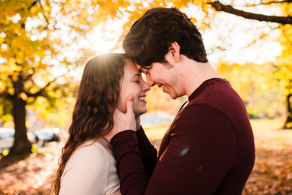 Old Salem Fall Engagement Session by Charlotte Wedding Photographers