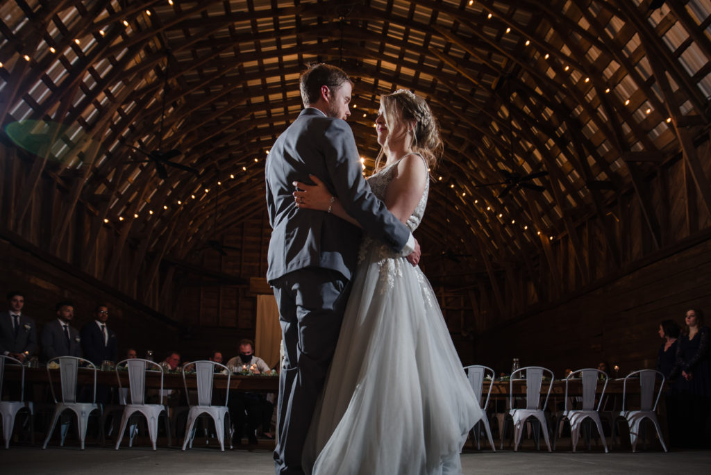 Bride and Groom first dance at 1932 Barn Wedding