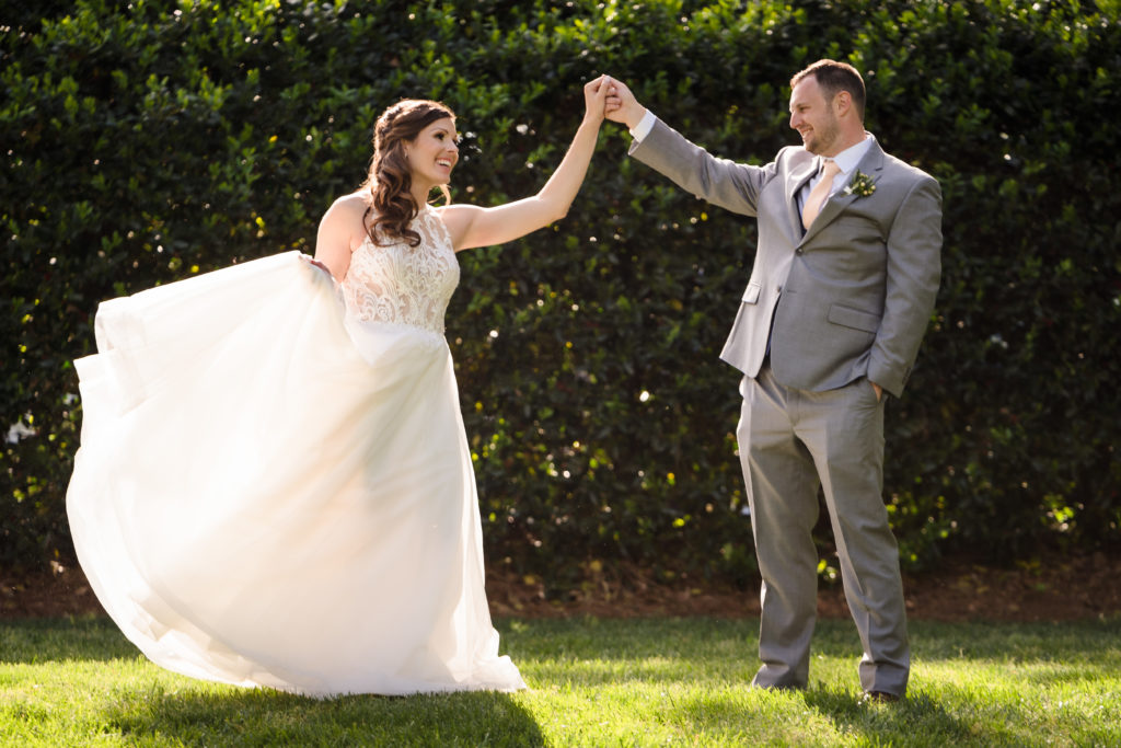 Fairytale bride and groom portrait during Whitehead Manor Wedding in Charlotte NC