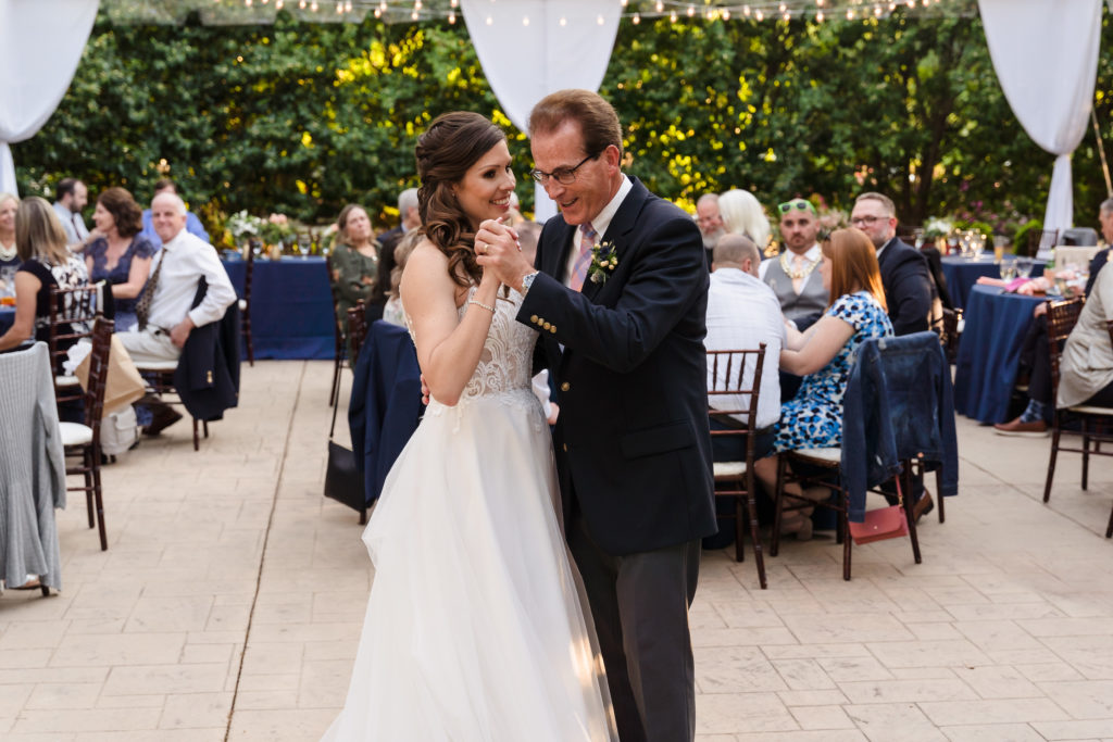 Father Daughter Dance Outdoors during Whitehead Manor Wedding in Charlotte NC