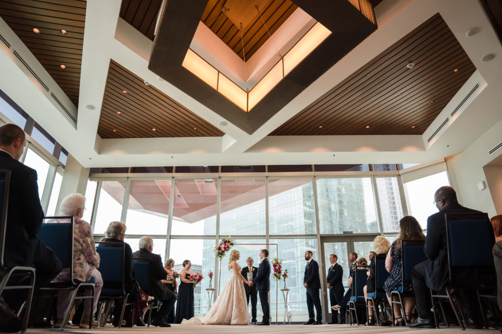 Modern ceremony from a wedding at Springhill Suites in Uptown Charlotte