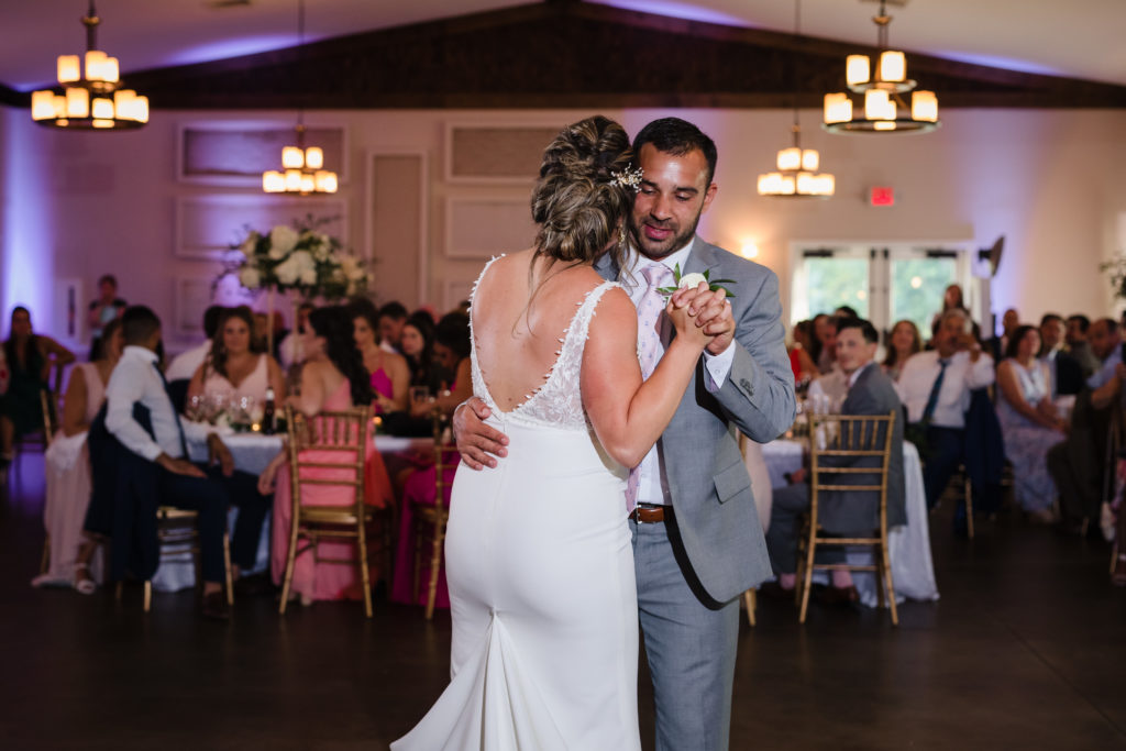 First dance with bride and groom during Riverwood Manor Wedding Reception