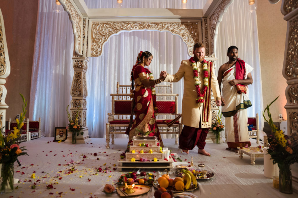 Seven Steps during ceremony of colorful summer Indian Wedding