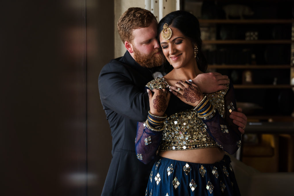 Bride and Groom portrait at Indian Wedding at Canopy by Hilton Southpark