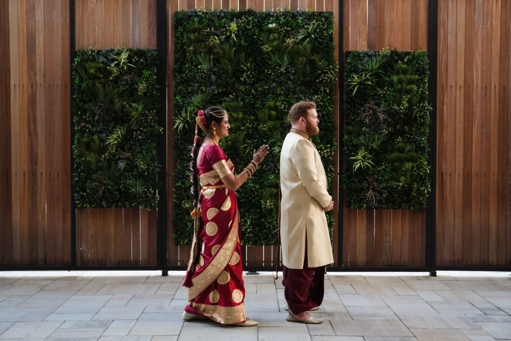 Indian Wedding First Look at Canopy by Hilton South Park