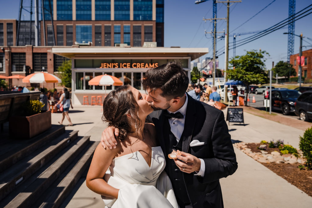 Jeni's ice cream wedding photos in South End Charlotte