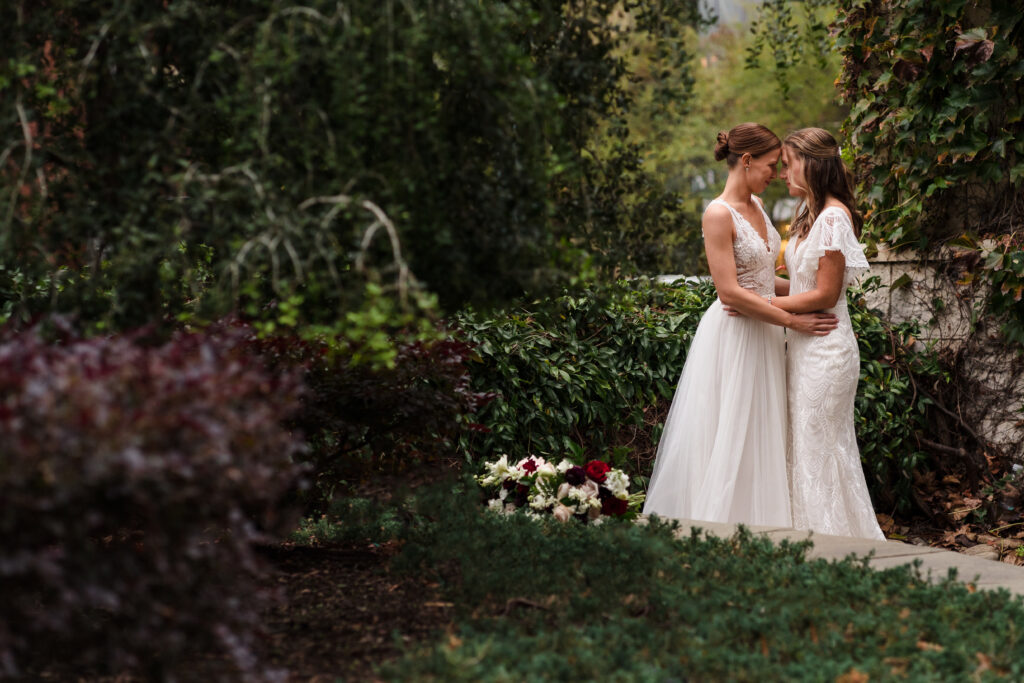 Nontraditional couples photos at Mint Museum Wedding 