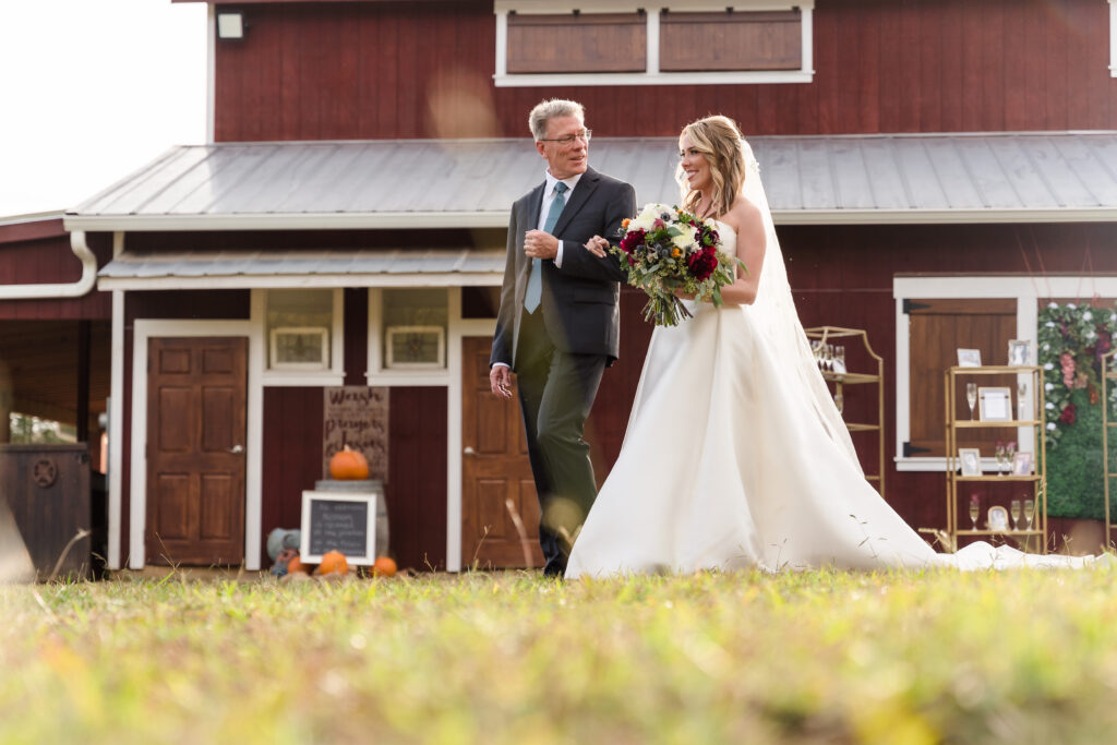 Wedding ceremony next to the barn, Pineville NC
