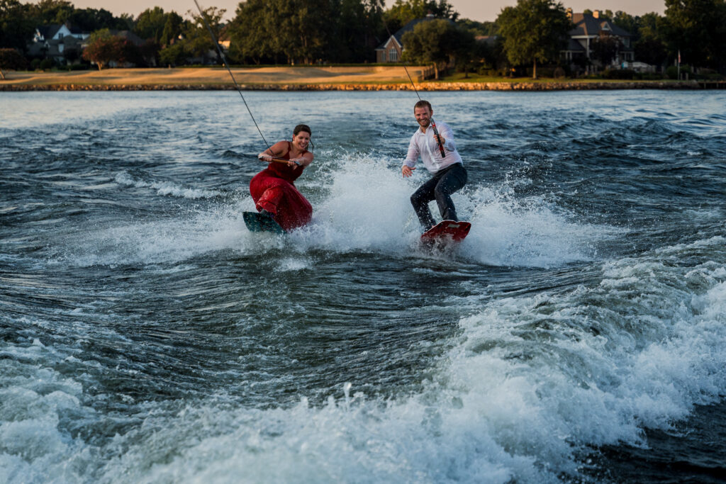 Epic wakeboarding engagement session photos