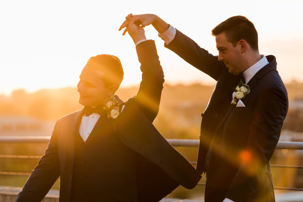 Charlotte wedding two grooms sunset photos