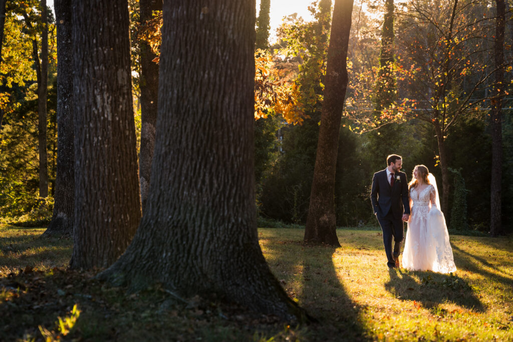 The Rafters at Historic St. Mark's sunset wedding portraits