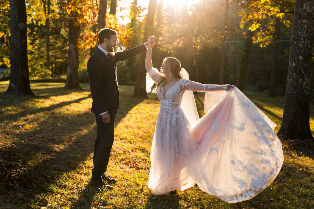 sunsoaked wedding portraits at The Rafters at Historic St. Mark's