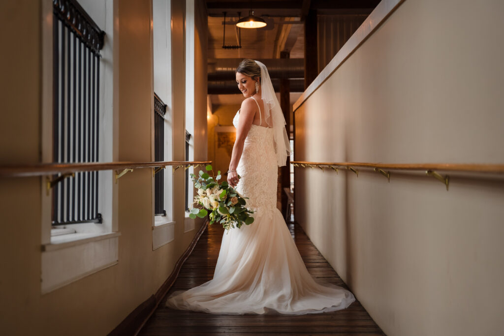 laboratory mill wedding bride's portrait