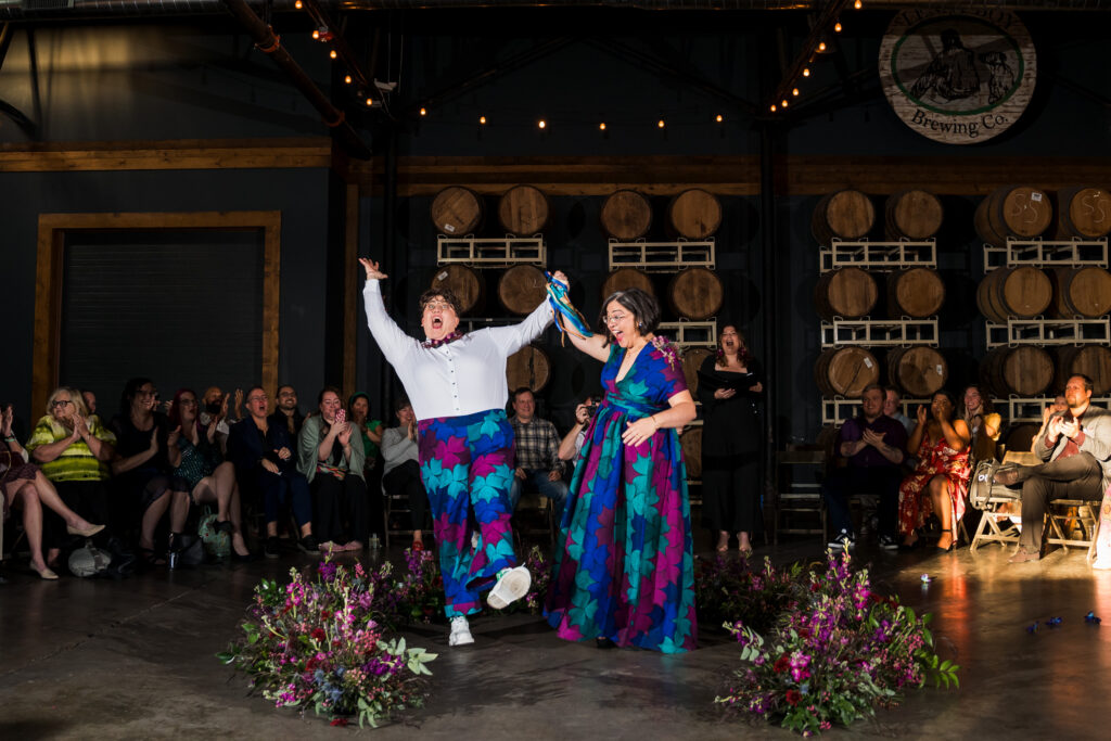 Wedding ceremony at Lenny Boy Brewery