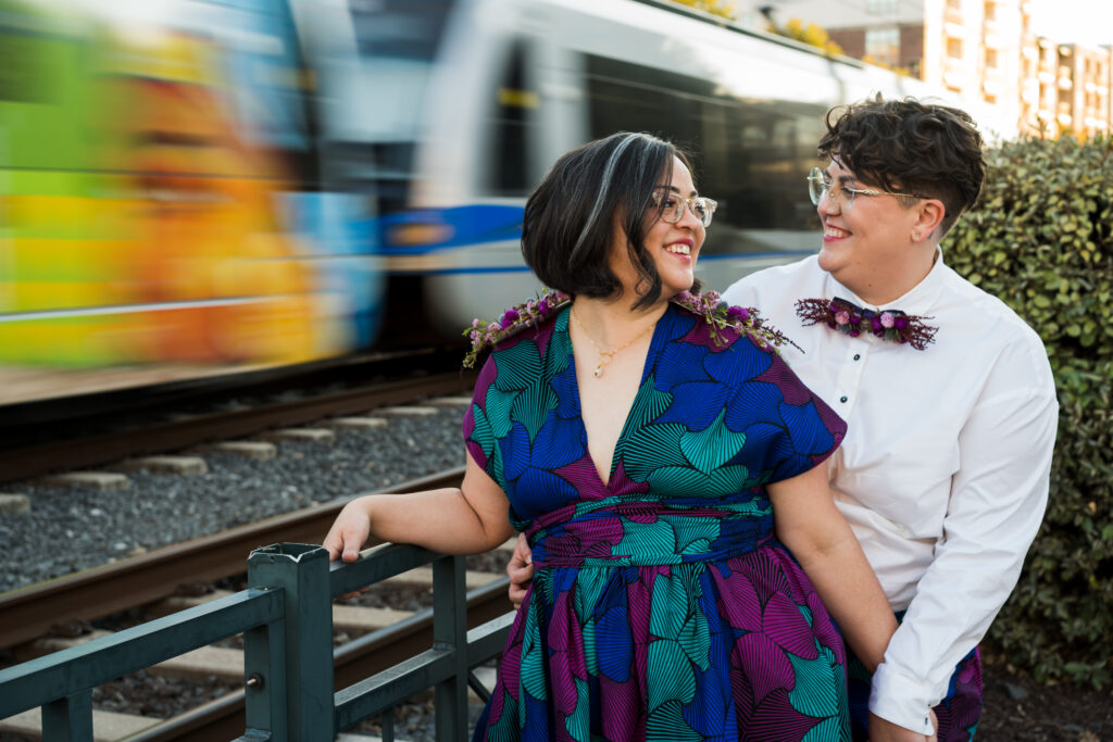 South End Charlotte wedding portraits for unique Lenny Boy Brewery wedding